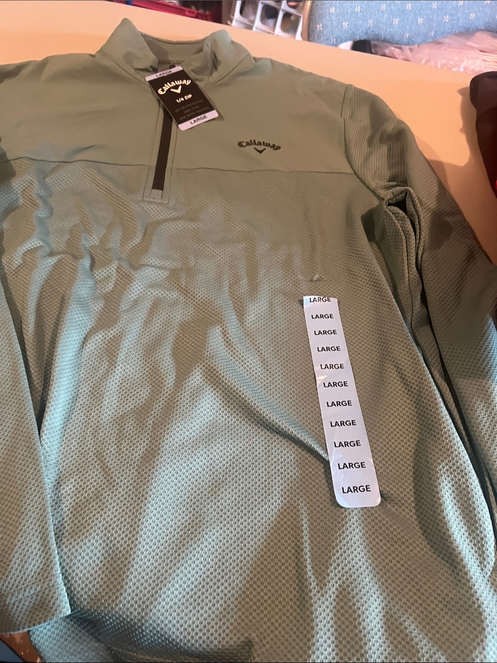 Callaway Men's Sage Green Long-Sleeve Quarter-Zip Performance Pullover